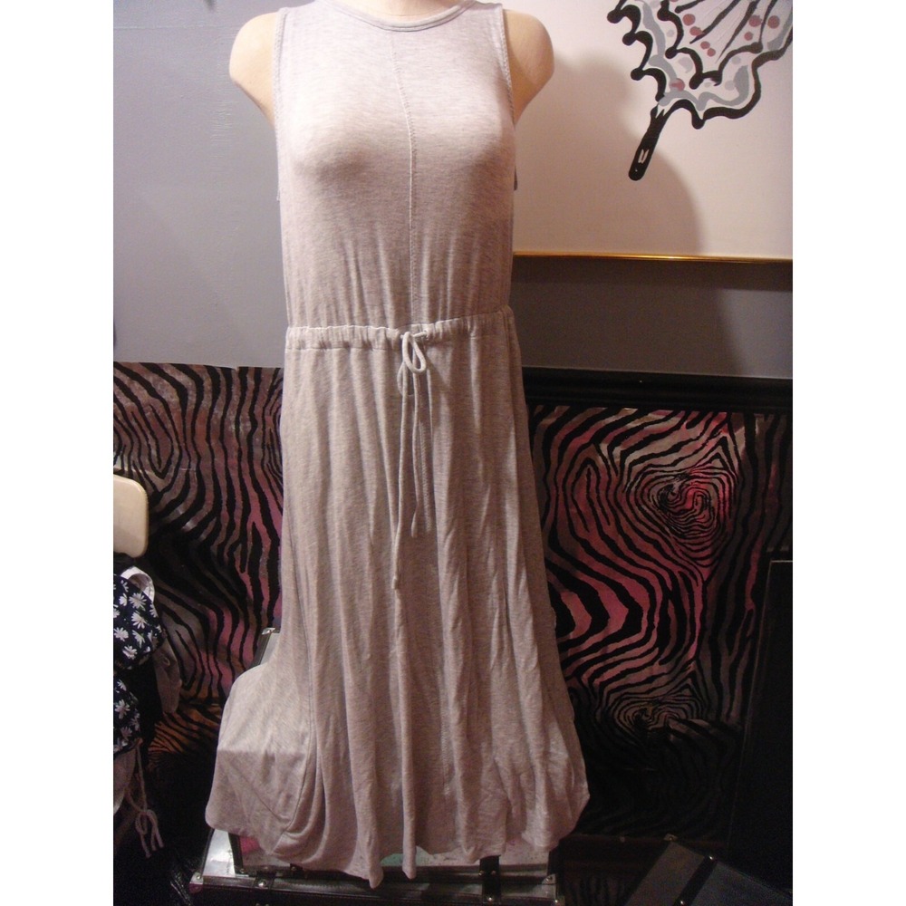 The Limited grey gray large sleeveless long soft comfy dress with drawstring tie